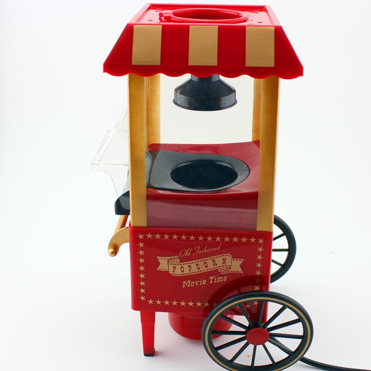 Diy Hot Air Popcorn Maker, Electric Mini Carriage Shape Nostalgic Popcorn Machine Poper Pop Corn Maker Popcorn Popper