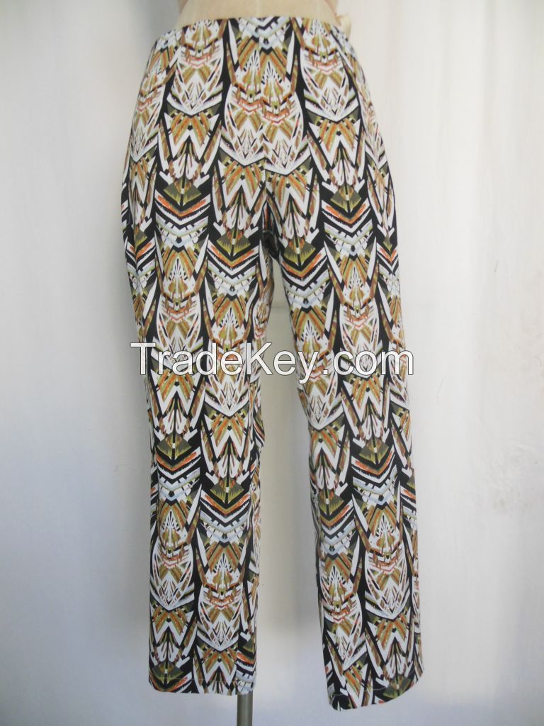 Fashionable Lady Capri Pants Trousers,Bright Floral Print