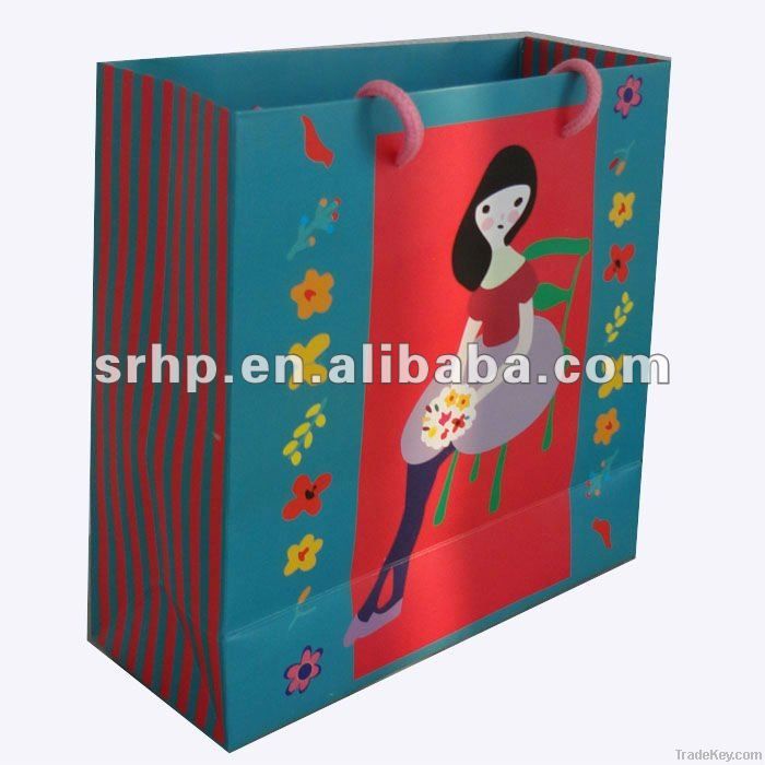 HUAPING PAPER BAG WHOLESALE, with beautiful girl picture printed