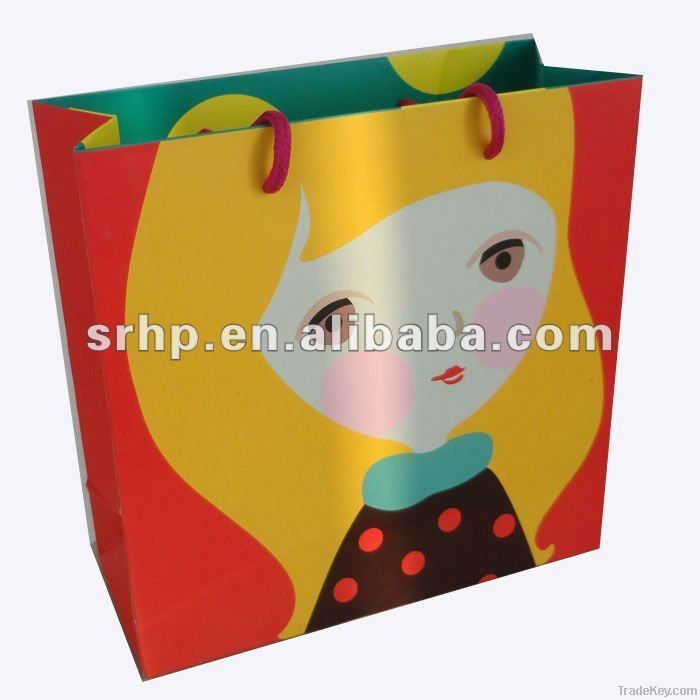 HUAPING PAPER BAG WHOLESALE, with beautiful girl picture printed