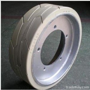 mould on solid tire 323x100 platform lift wheel  Language Option   Fre
