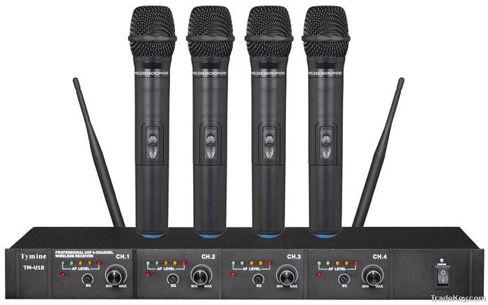 UHF Four channels wireless microphone