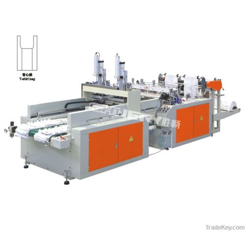 SCN-DFR-350*2FULL AUTOMATIC HIGH SPEED T-SHIRT BAG MAKING MACHINE