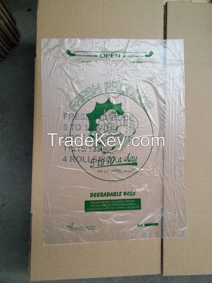 HDPE flat food shopping bag on roll