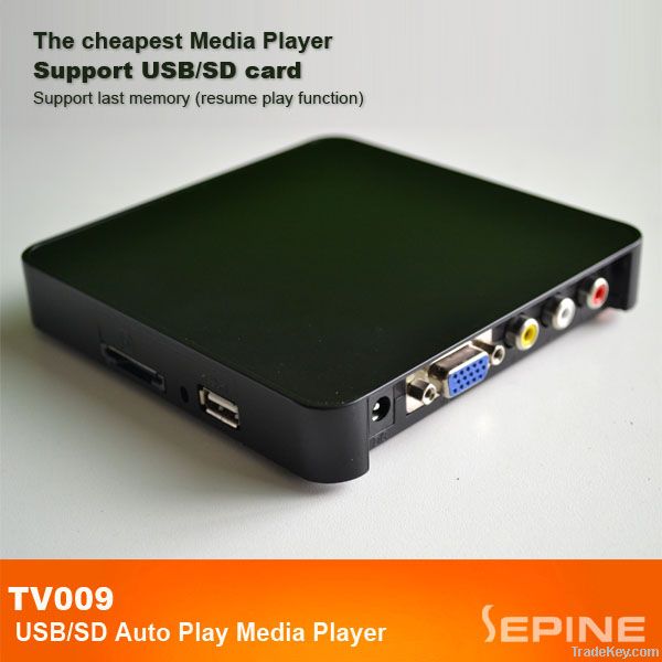 reliable mini media player box vga out with usb/sd card slot