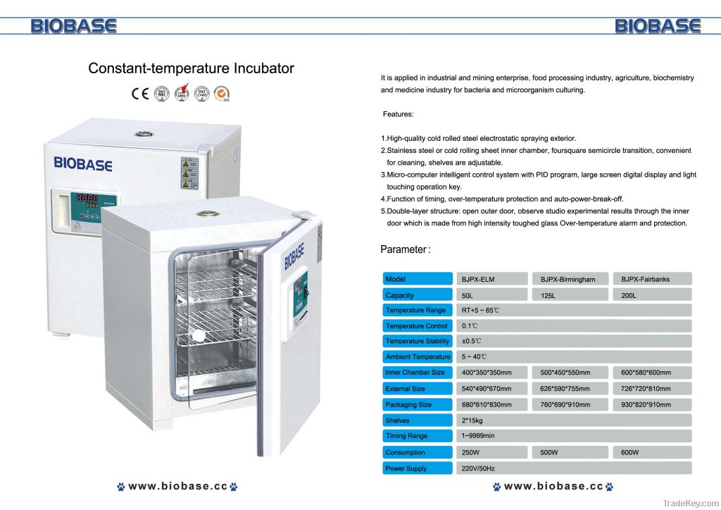 constant temperature incubators