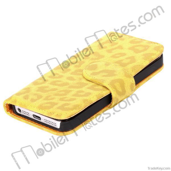 Plastic Hard And Leather Pouch Case For iPhone 5