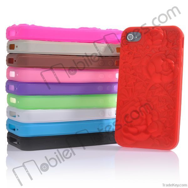 Embossment Silicone Case for iPhone 4/iPhone 4S
