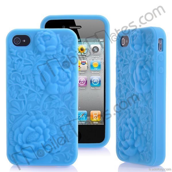 Embossment Silicone Case for iPhone 4/iPhone 4S