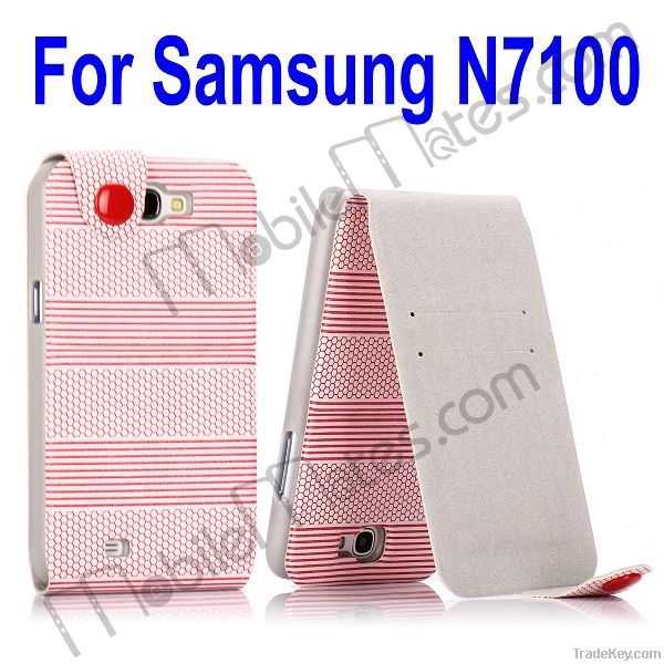 Up and Down Open Magnetic Flip Leather Stand Case For Samsung N7100