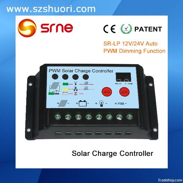 12V/24V 5A~20A PWM dimming solar battery charger controller SR-LP