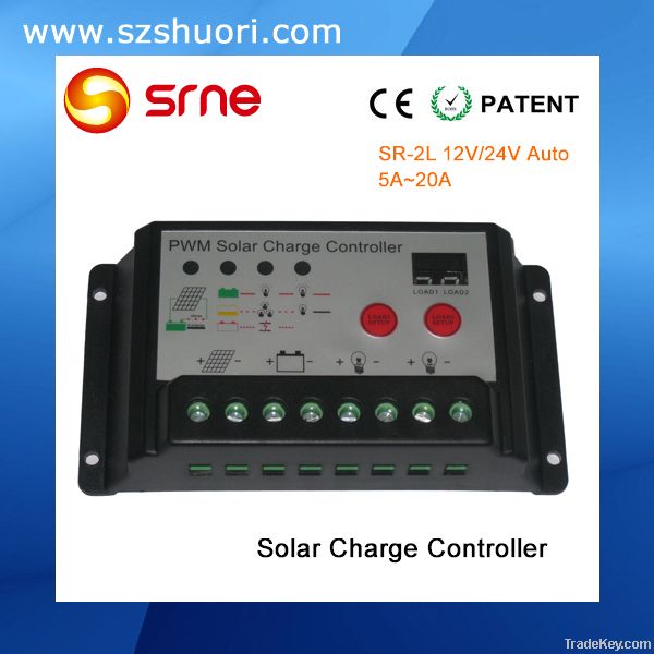 12/24V 20A double output PV system charger controller SR-2L