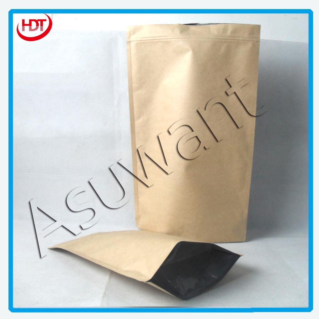 kraft paper stand up pouches/stand up pouch with ziplock