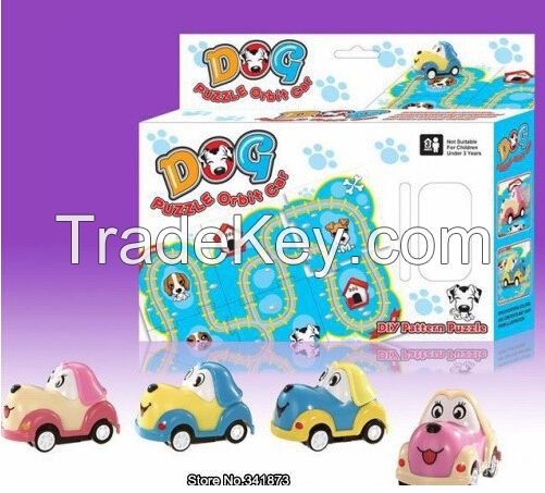 DIY educational puzzle electric rail/Electric car cartoon animals