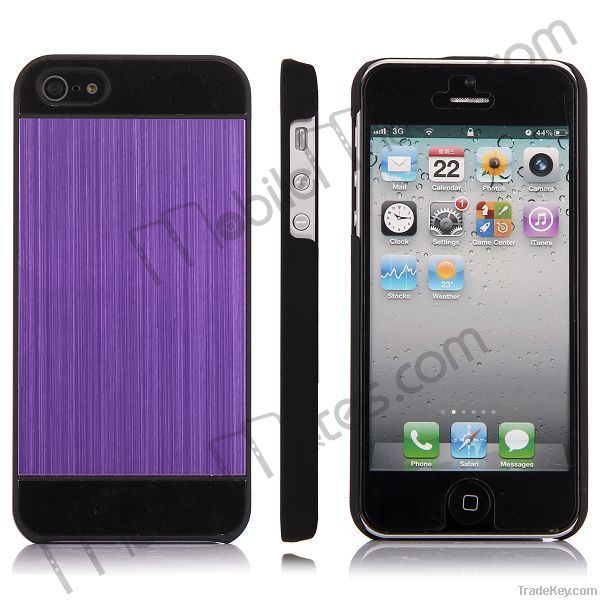 High Quality Glass+Wire Drawing Brushed Aluminum Hard Case for iPhone
