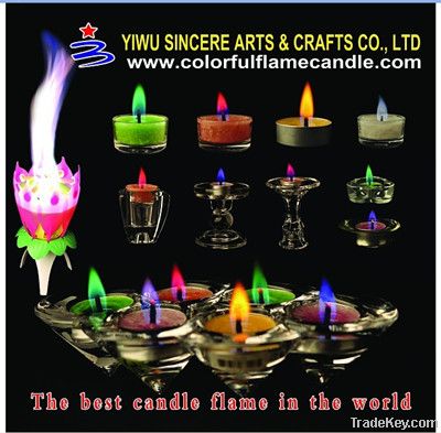 bars decoration colored flame candles