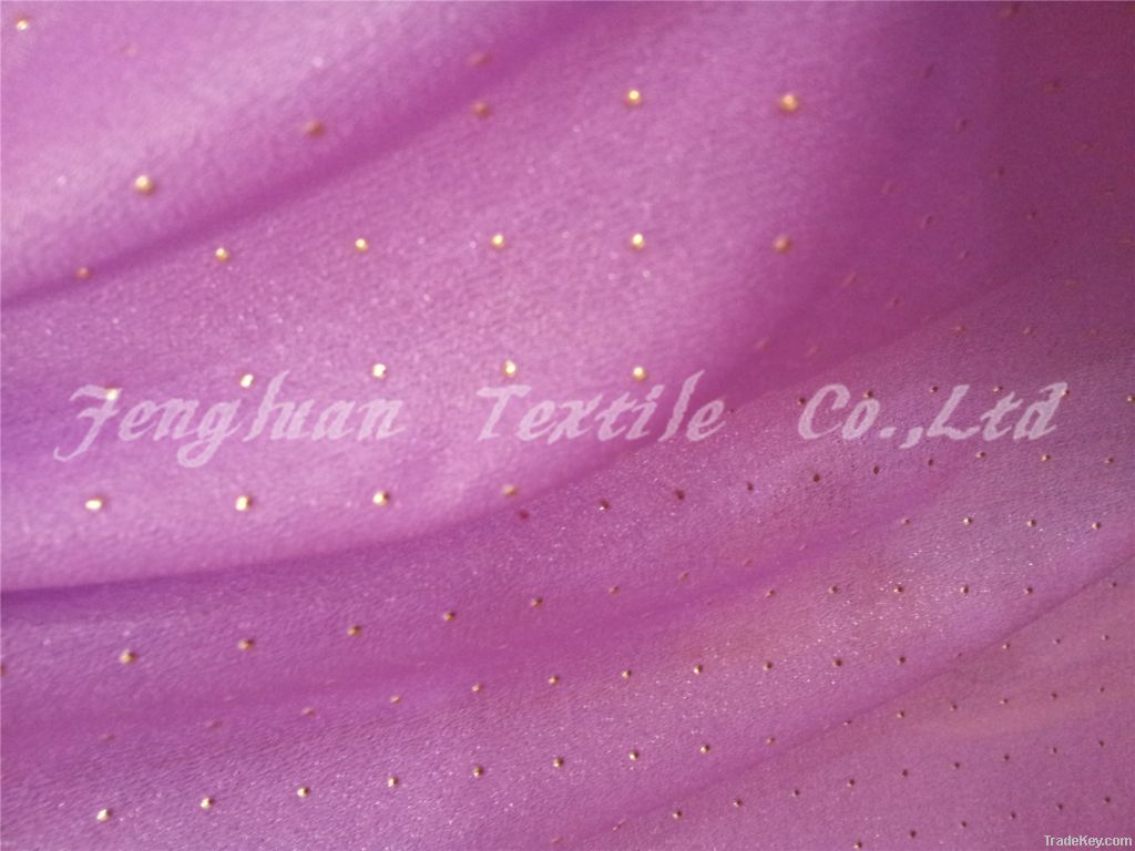 knitting chiffon fabric rubber patch plain dyed 100%polyester