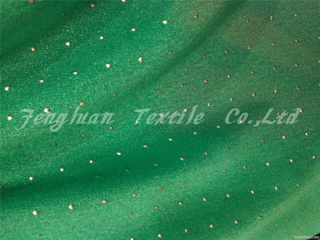 knitting chiffon fabric rubber patch plain dyed 100%polyester