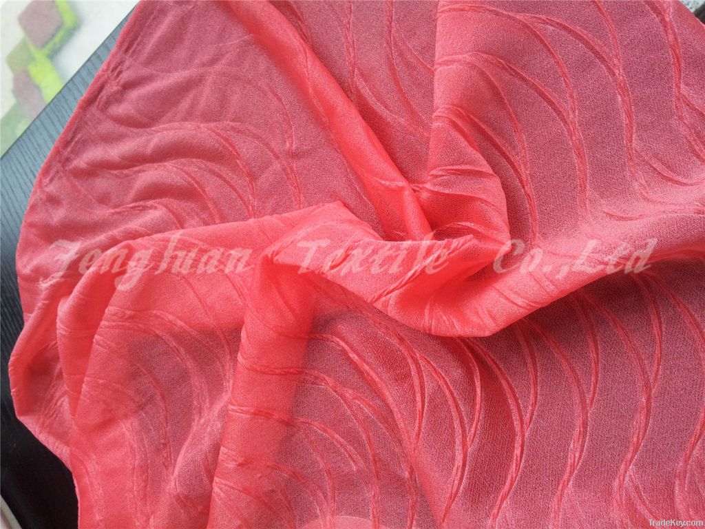 knitting chiffon pattern crushed fabric plain dyed 100%polyester