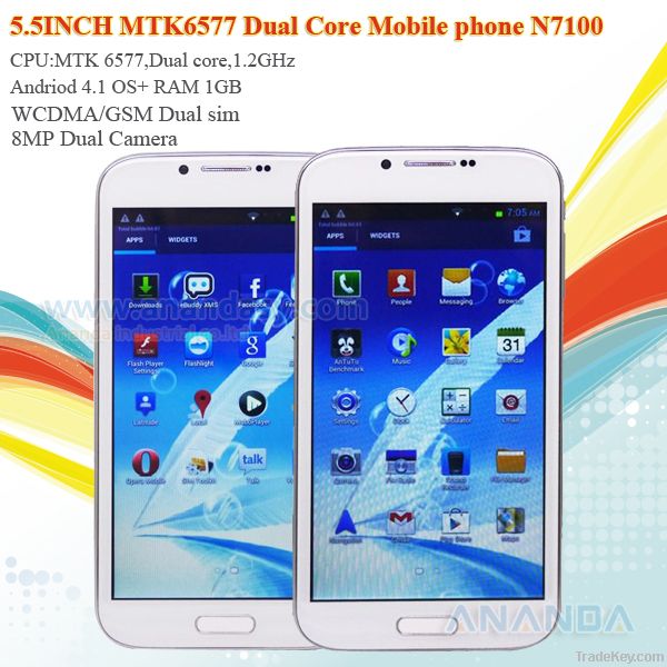 5.5inch IPS Dual Core Android 4.1 Smart Phone N7100