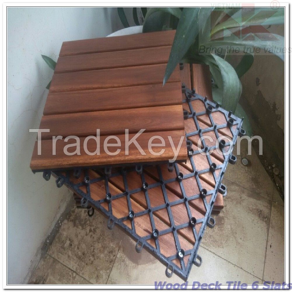 Vietnam wood waterproof Interlocking deck tiles