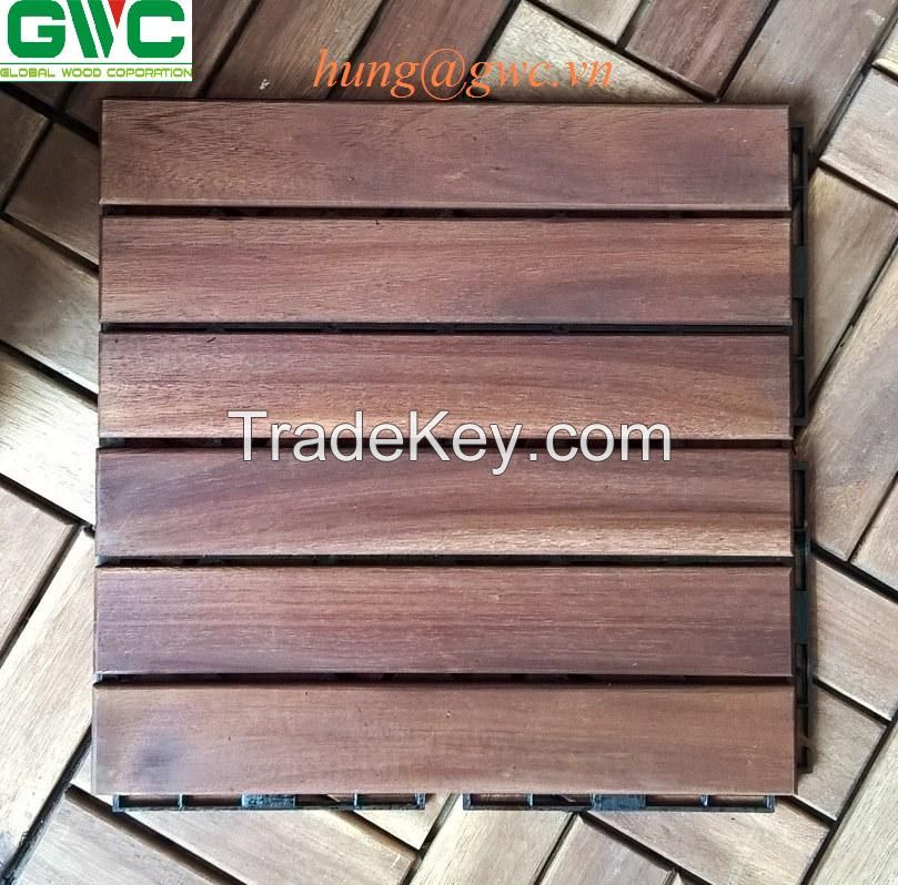 Vietnam wood waterproof Interlocking deck tiles