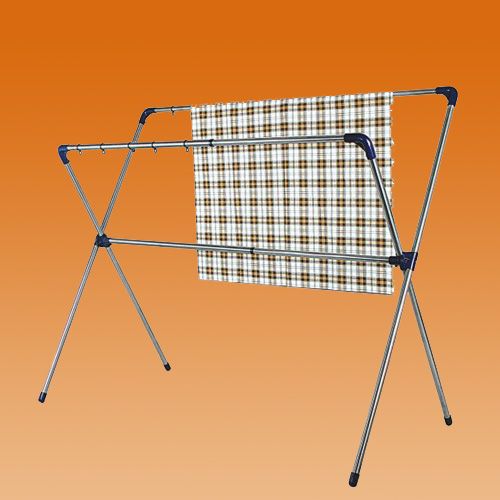 X-shape foldable clothes drying rack