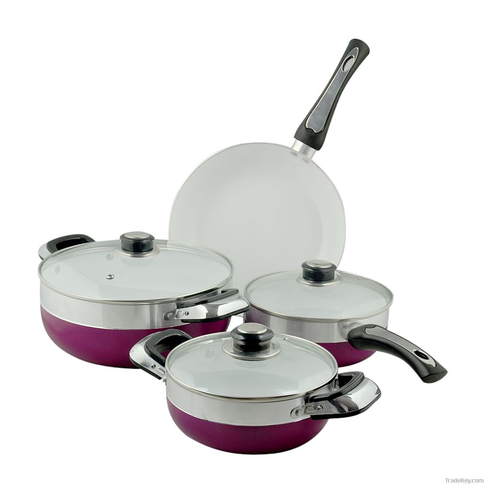 7pcs Aluminum Ceramic Cookware Sets