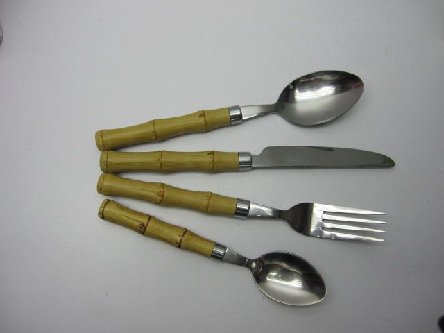 stainless steel flatware with bamboo shape PP handle - Heat Resistance