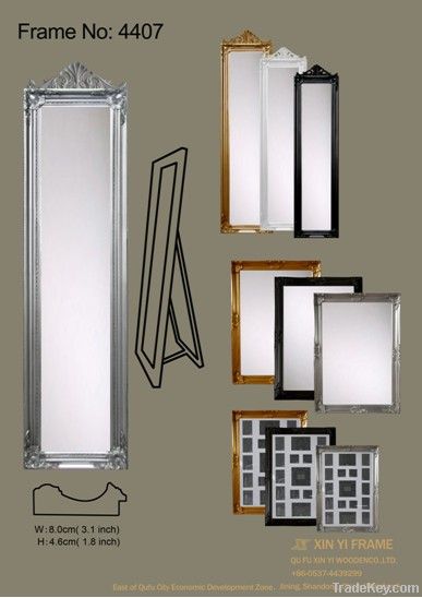Wood Framed Standing Dressing Mirror