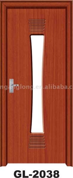 PVC Surface Paint-free Glass Wooden Door