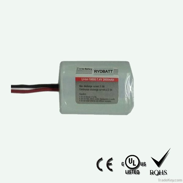 Lithium ion 18650 2S1P 7.4V 2200mAh battery packs