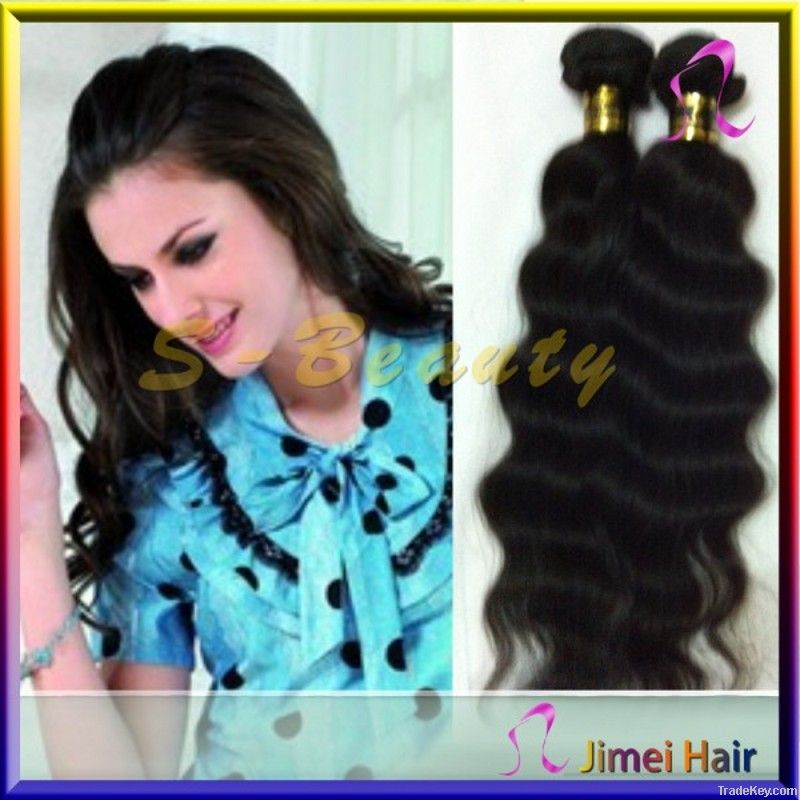 AAAA grade malaysian deep wavy virgin human hair weave