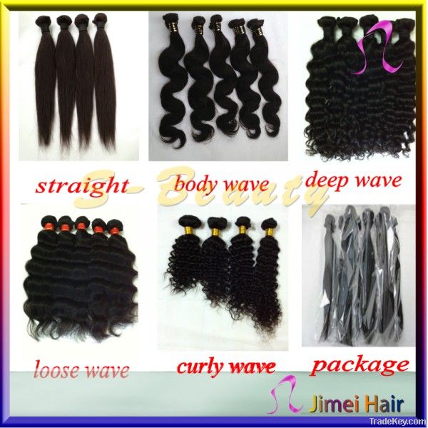 AAAA grade malaysian deep wavy virgin human hair weave