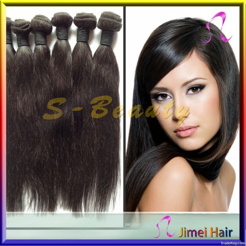 100% virgin human striaght brazilian hair weave