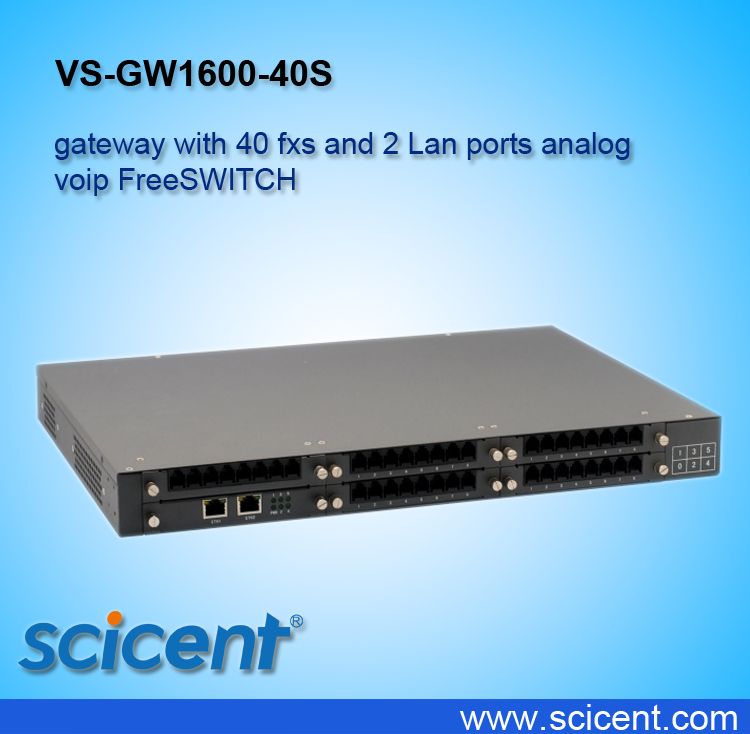 gateway with 40 fxs and 2 Lan ports analog voip FreeSWITCH