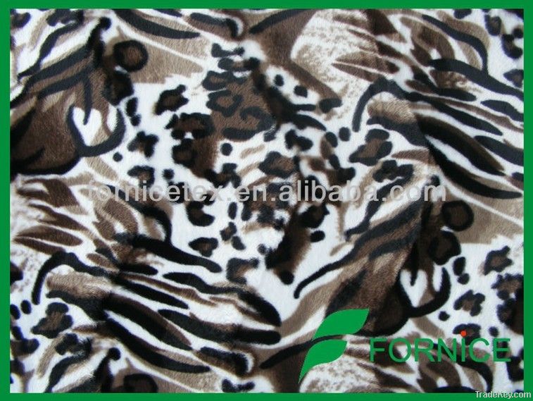 optional design animal printed velboa fabric for sofa/ upholstery