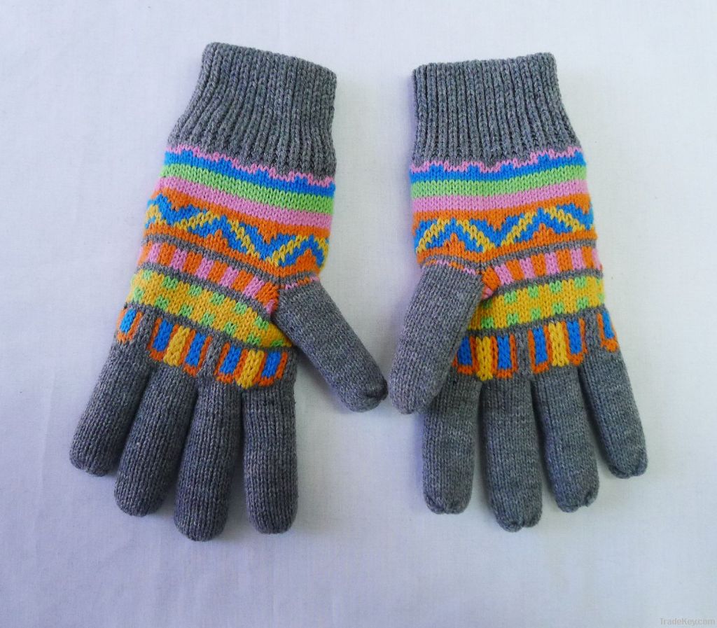 Acrylic Knitted Jacquard Glove