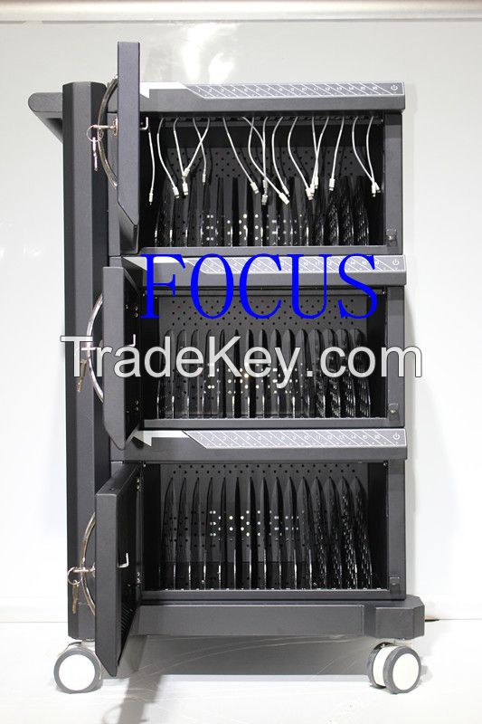 Focus F3 3 in one mobile steel ipad and tablet  storage charging cart