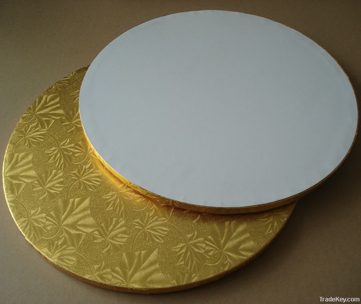greaseproof gold cake drum, cake board, cake circle