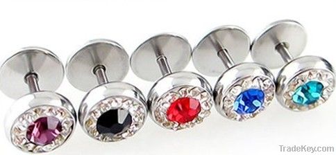 Stainless steel body jewelry black plated labret rings