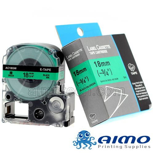 Label Tape  Black On Green Manufactured in ISO9001 Factory
