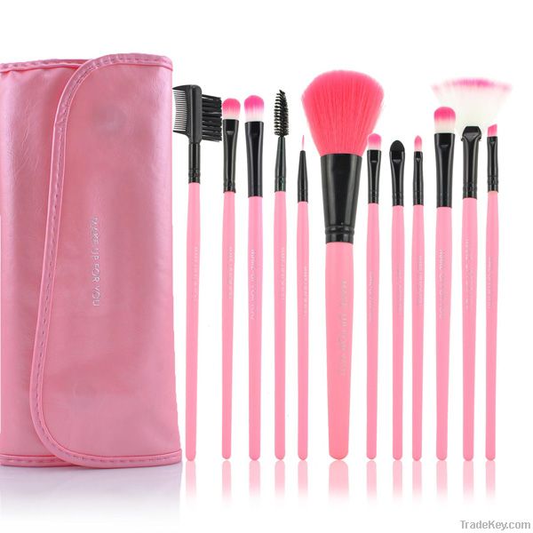 Lovely Pink 12PCS Nobility Nylon Hair Makeup Brush Set Free Sample