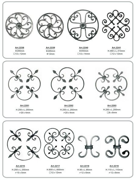 Wrought iron decorative welding  Flower Panels for gates and fence