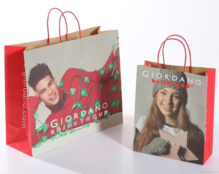 Custom Printed Kraft Paper Bag, Clothing Paper Bag