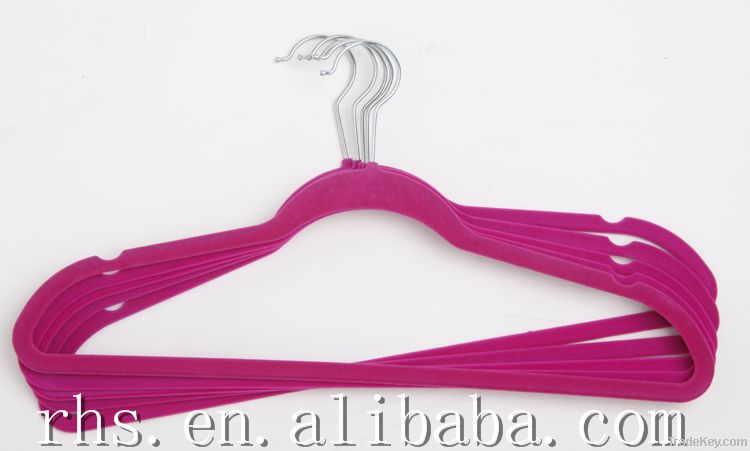 Velvet Hanger/floked non slip cloth hanger