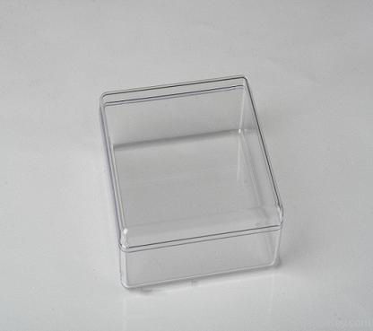clear unhinged plastic box