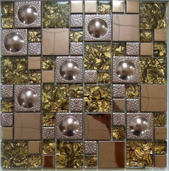 Gold Metal Mix Glass Mosaic Tile