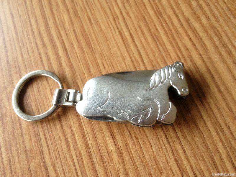 Metal Outdoor Horse Chinese Zodiac Keychain