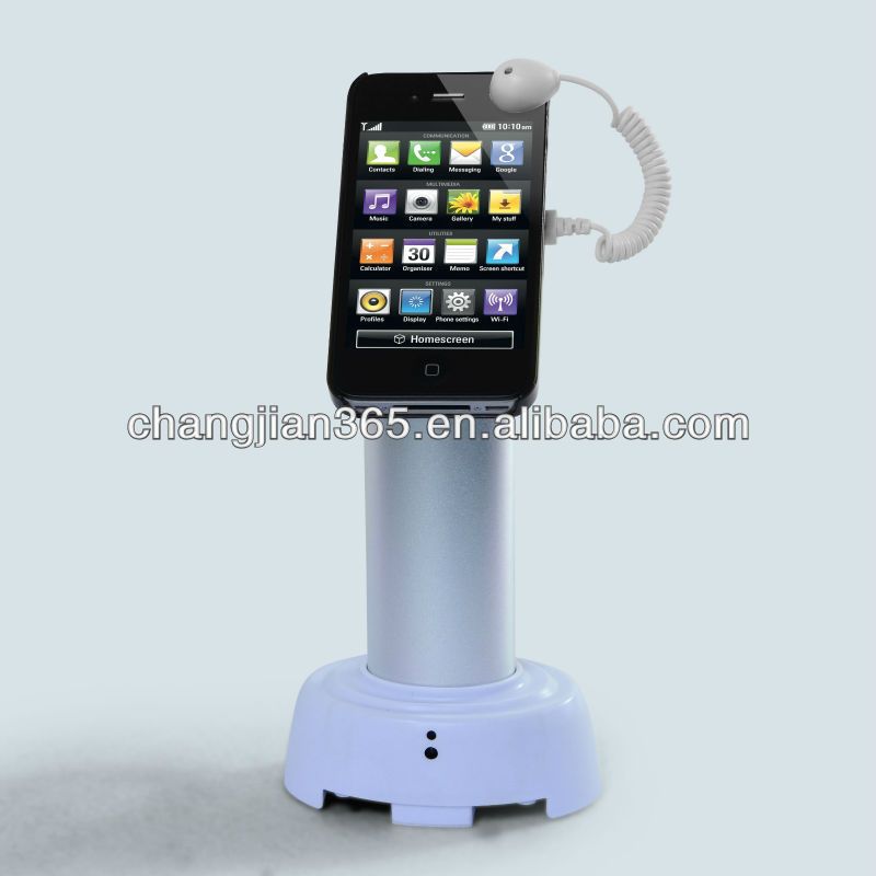 new design Mobile Phone Display Exhibition Burglar Alarm Charging Stand Holder with three LED